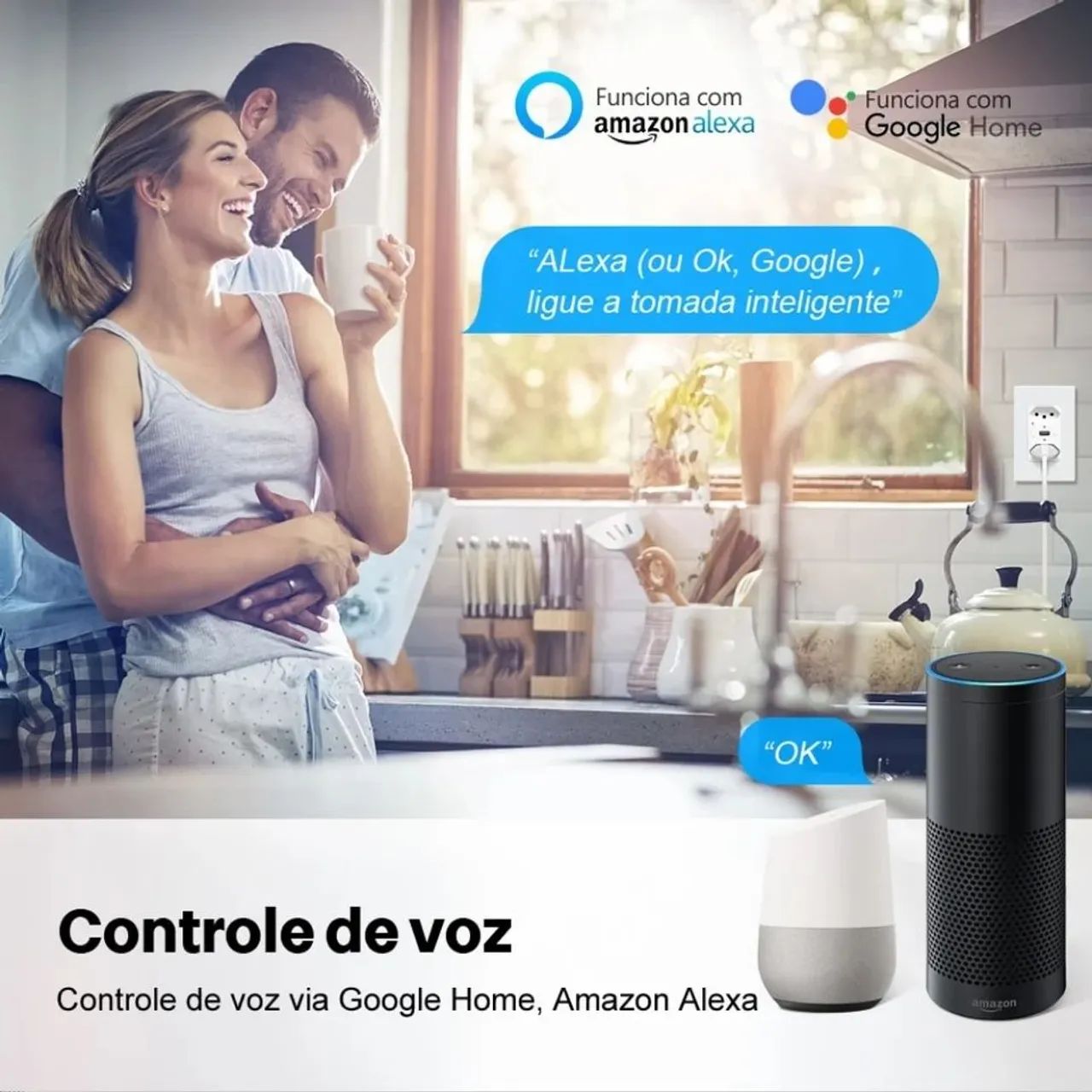 Tomada Inteligente Wifi Tuya, Compatível com Alexa, Aplicativo  - Foto 2