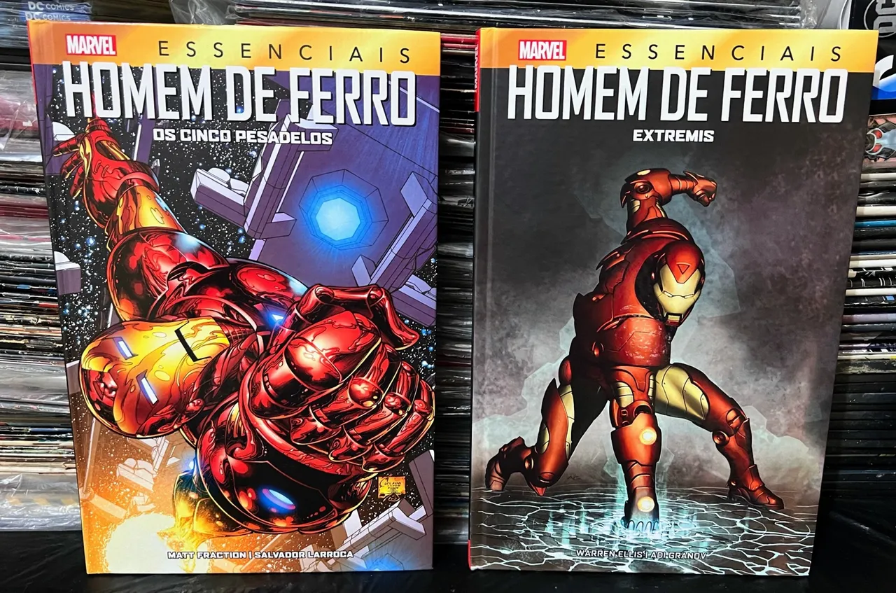 Marvel essenciais Homem de ferro os cinco pesadelos e extremis, capa dura.