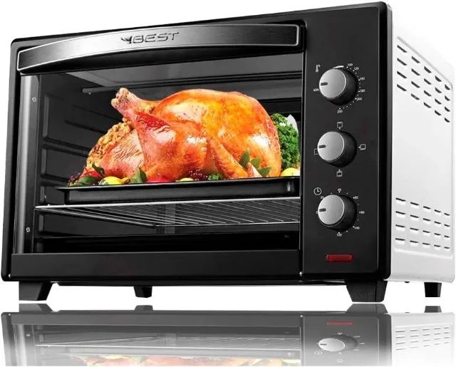 Forno best 48l elétrico plus preto/branco 220v com espeto giratório