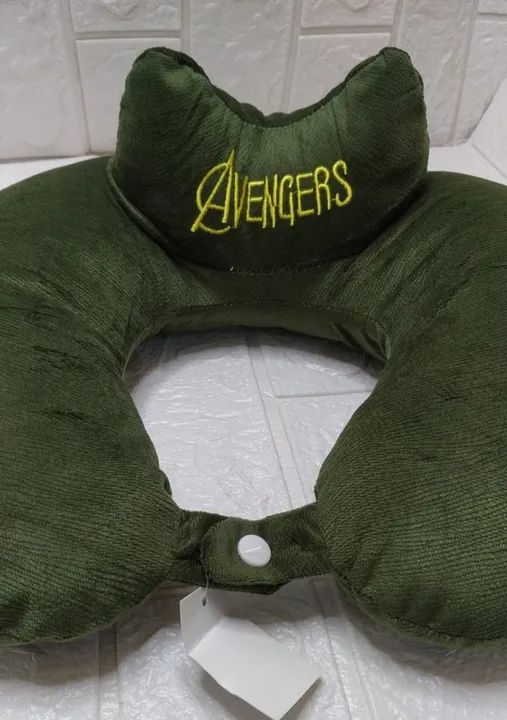 Almofada Protetor De Pescoço 33x26cm Xz-1027 Avengers-verde - Foto 4