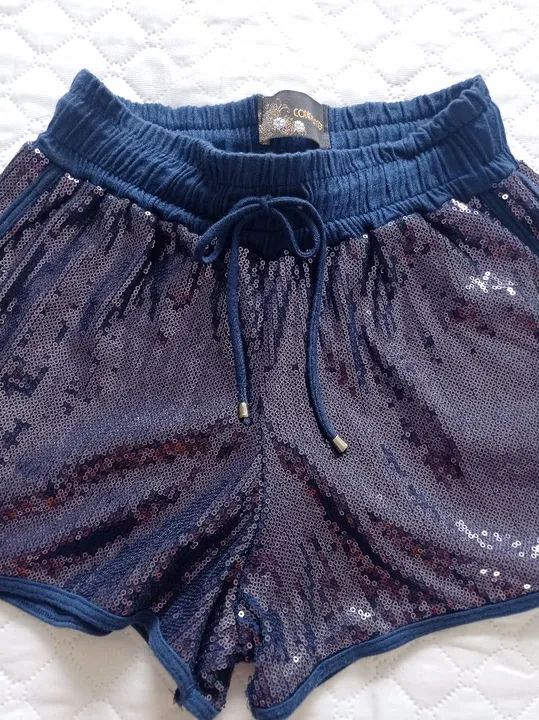 Short azul de paetês CODINOME  - Foto 2