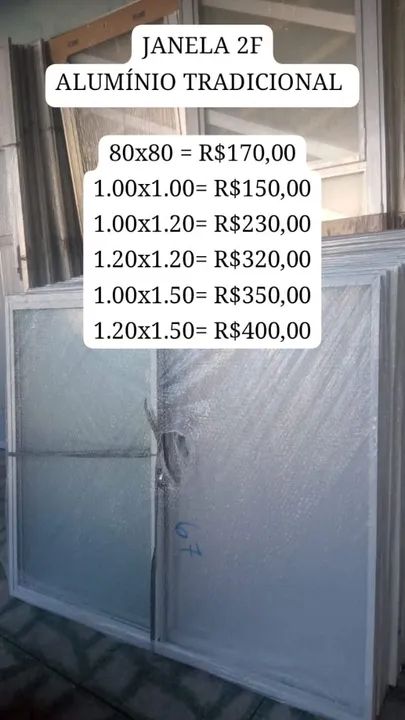 JANELA ALUMÍNIO TRADICIONAL 2 FOLHAS