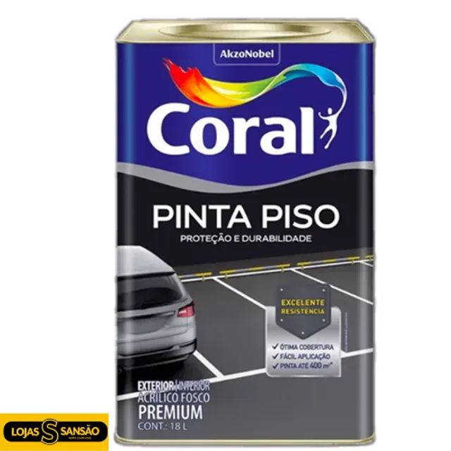 Tinta Coral Acrílica Lavável Fosca PISO PAREDE Coral 18 LT Várias Cores