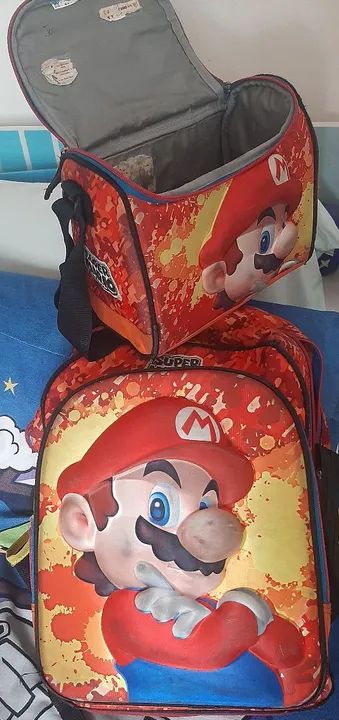 Mochila e merendeira Infantil Super Mario - Foto 2