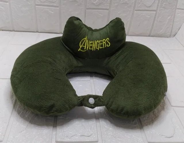 Almofada Protetor De Pescoço 33x26cm Xz-1027 Avengers-verde - Foto 3