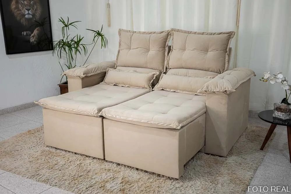 Sofá Retrátil e Reclinável 1.80 Naomi Pillow top rf158