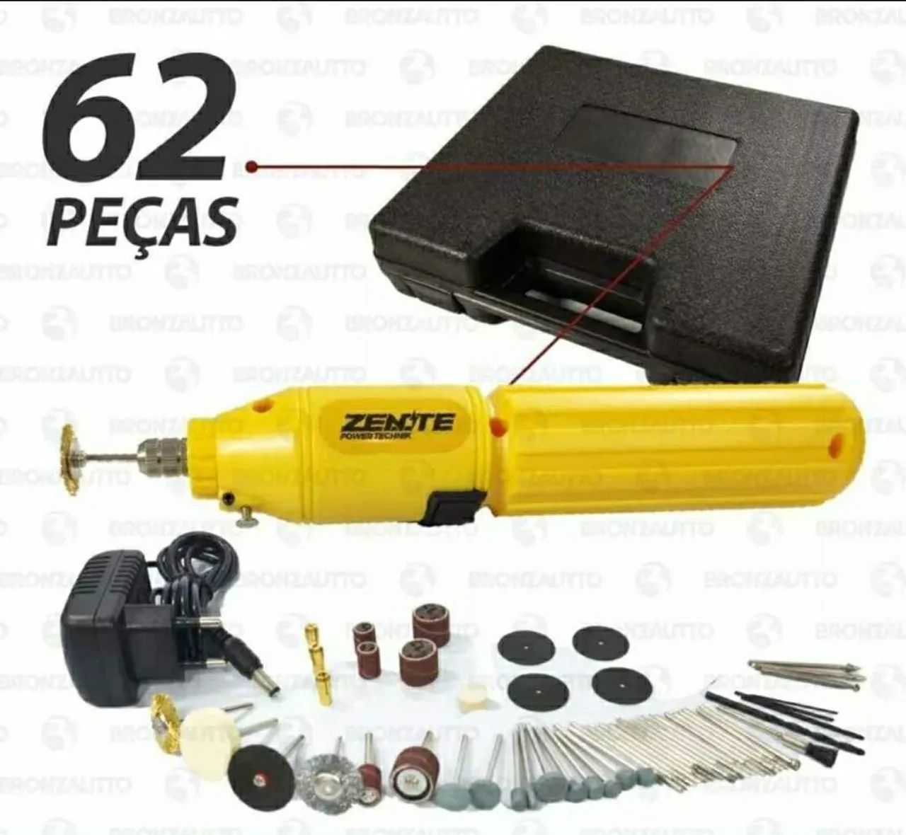 MICRO RETIFICA BIVOLT COM 62 ACESSORIOS e MALETA - PRONTA ENTREGA