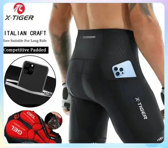 Calção Ciclismo com gel e bolso