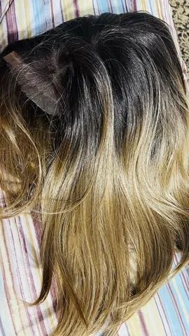 Lace hd com mechas loiras nova zerada com tela - Foto 5