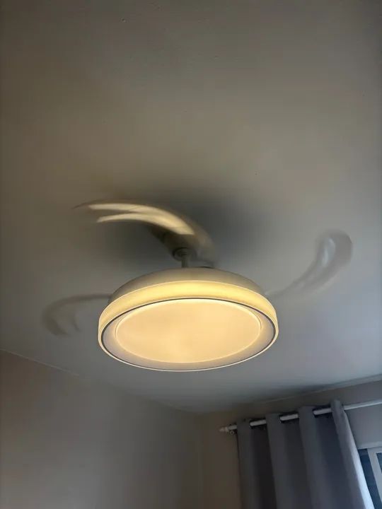 Ventilador de teto branco retrátil - Foto 5