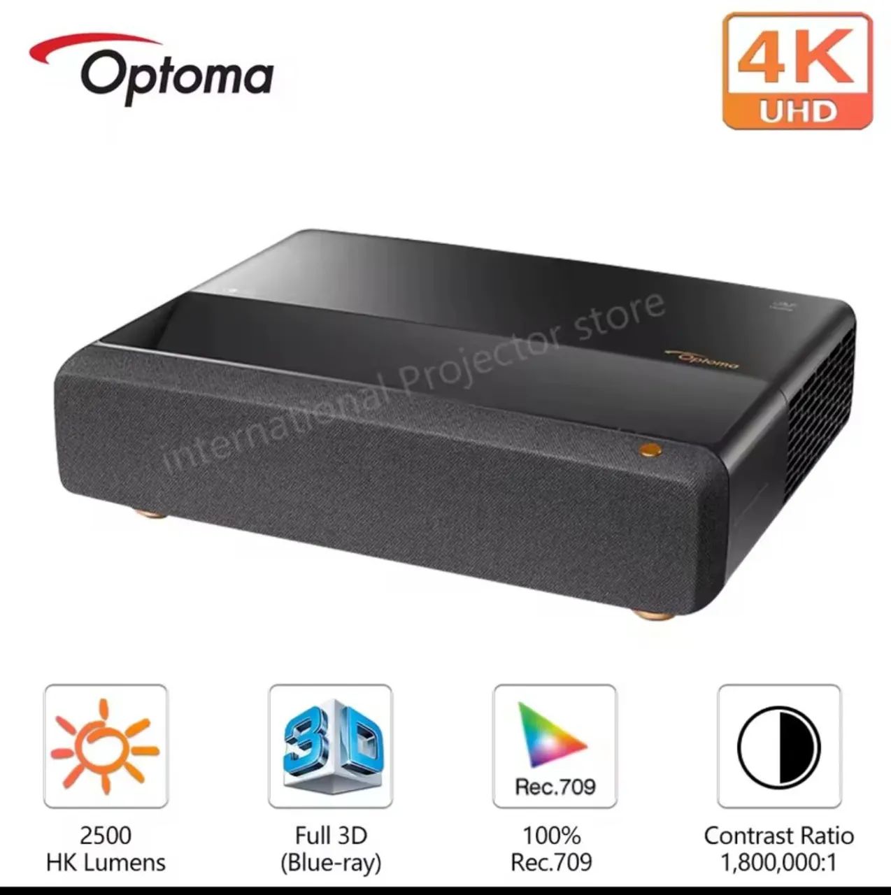 Projetor Optoma 4K UHD 2500 Lumens Full 3D