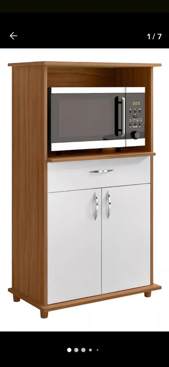 Armário para Micro-ondas com Gaveta e Portas