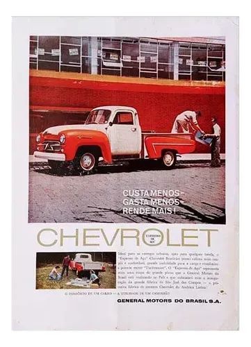 Propaganda Pickup Chevrolet Brasil 3100 Original de Revista de Época