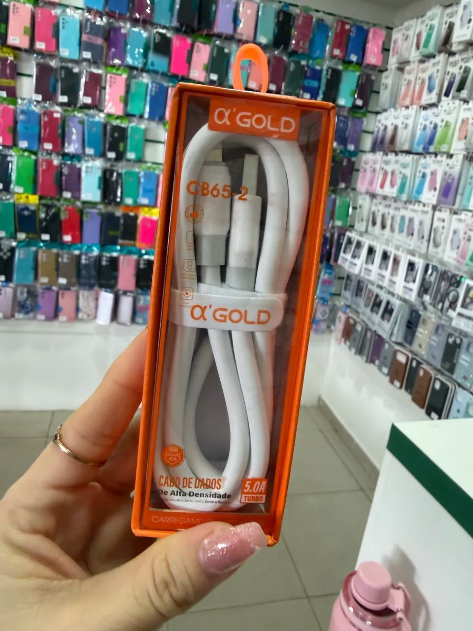 Cabo USB para iPhone fio grosso de alta qualidade reforçado  - Foto 2