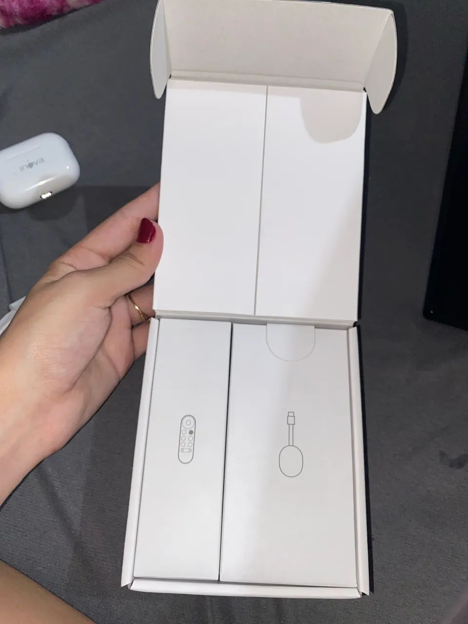 Google Chromecast 4ª geração de voz HD 8GB branco com 1.5GB "ORIGINAL" - Foto 6