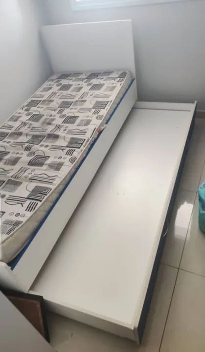 Cama Box Solteiro com Baú MDF