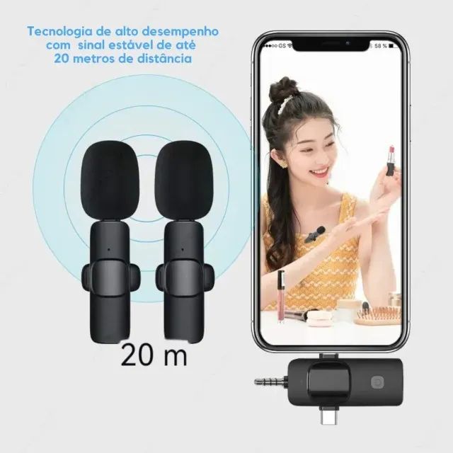 Microfone Lapela Sem Fio P3 Youtuber iPhone/android/camera - Foto 4