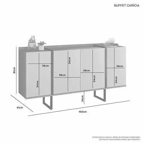 Balcão Buffet Carícia - Entrega/Montagem Grátis para Fortaleza - Foto 3