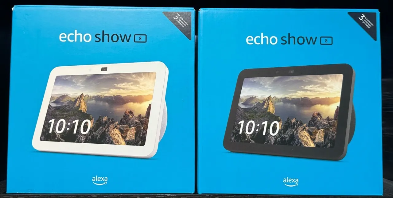 Echo Show 8 3ª geração - Novo e Lacrado (Branco e Preto)