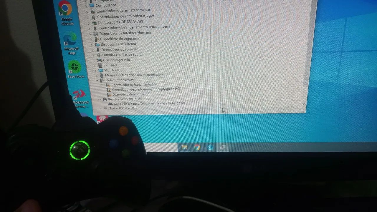 Controle Xbox 360 - Preto e Branco LEIA DESCRIÇÃO!! - Foto 2