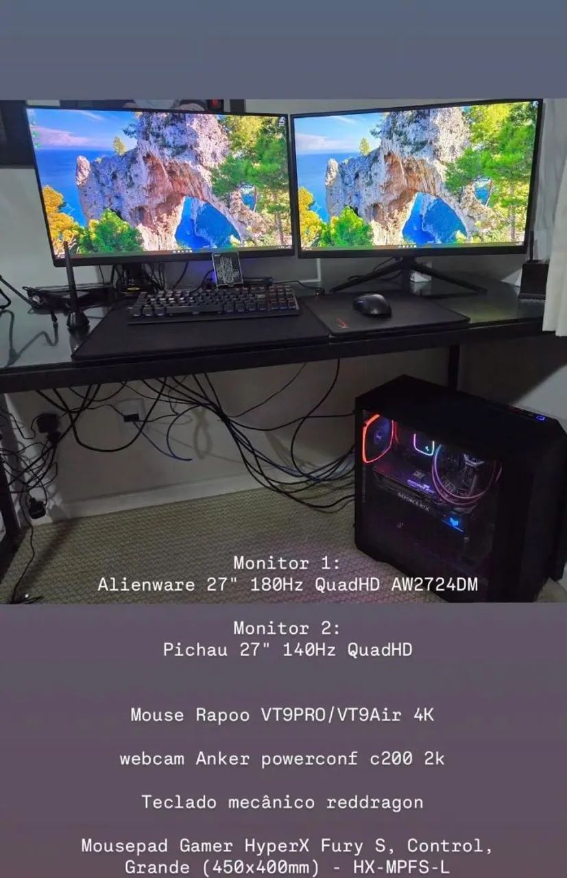 SETUP HIGH-END COMPLETO (PC + 2 MONITORES QHD + PERIFÉRICOS) - Foto 2