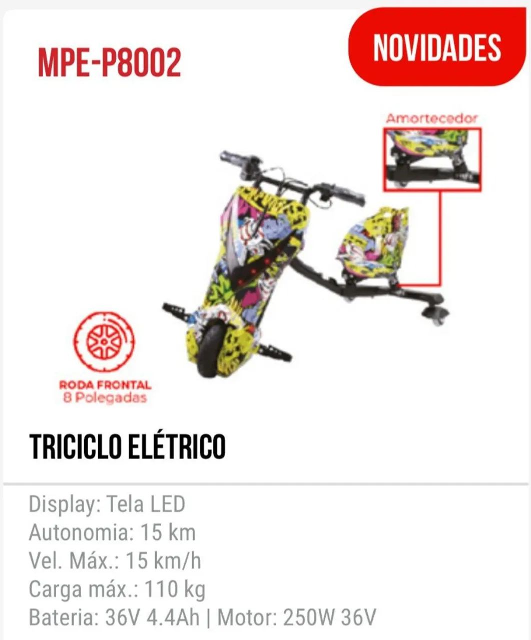 Triciclo elétrico com led e buzina - Foto 2
