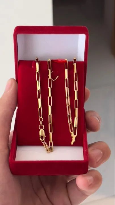 Corrente de ouro 18k (maciça , sem detalhes )