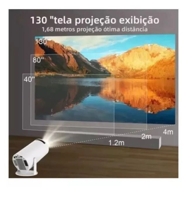 Mini Projetor Android HD Wifi 5g Bluetooth Smart Tv Portátil PRO-9101 (NOVO) - Foto 6