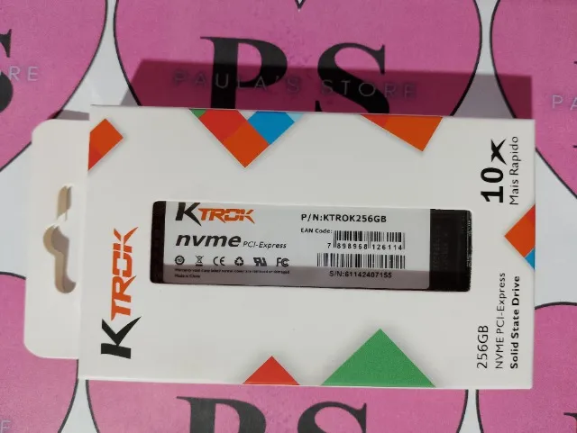 SSD NVMe Ktrok 256GB novo!
