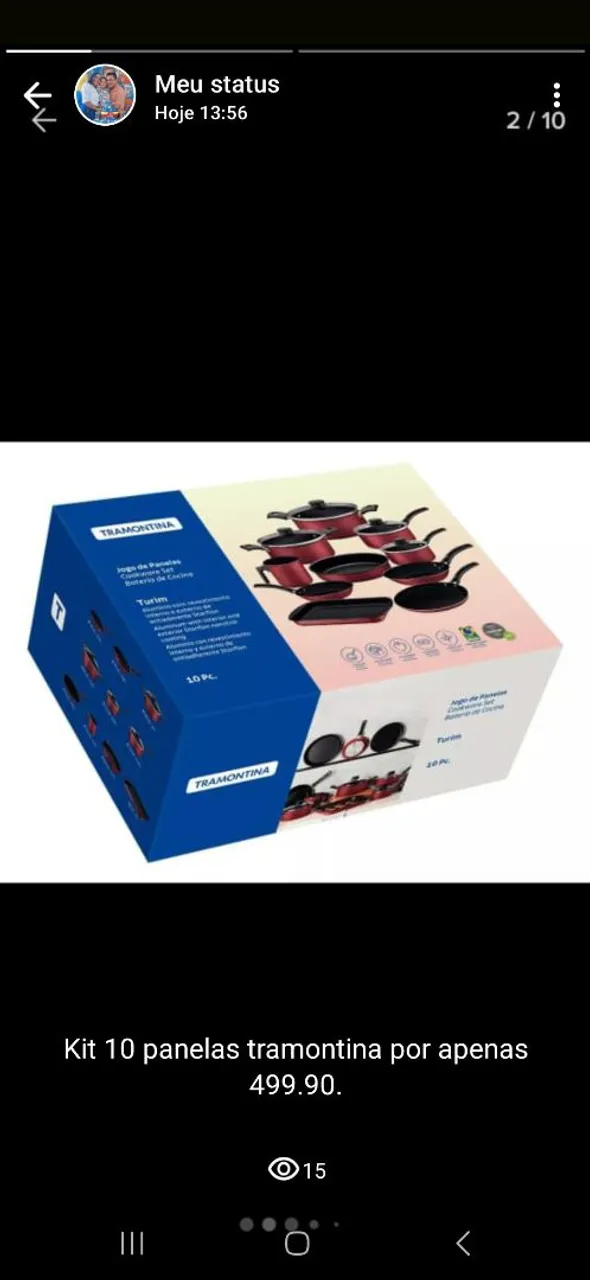 Kit 10 Panelas Tramontina Turim