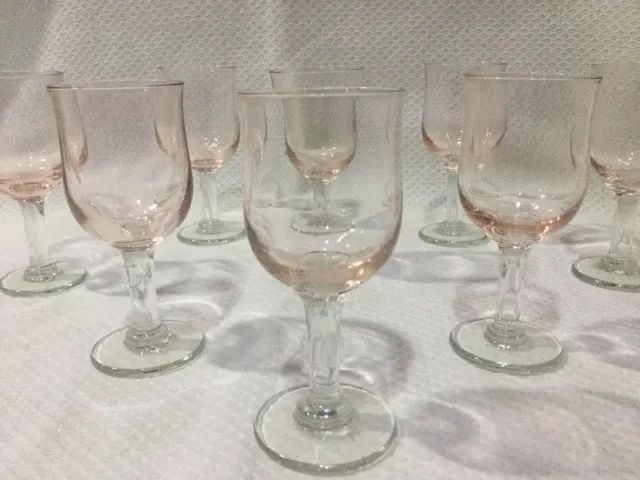 Taças Cálices De Licor Em Cristal Rosado 8 Unidades Anos 40 Raridade - Foto 3