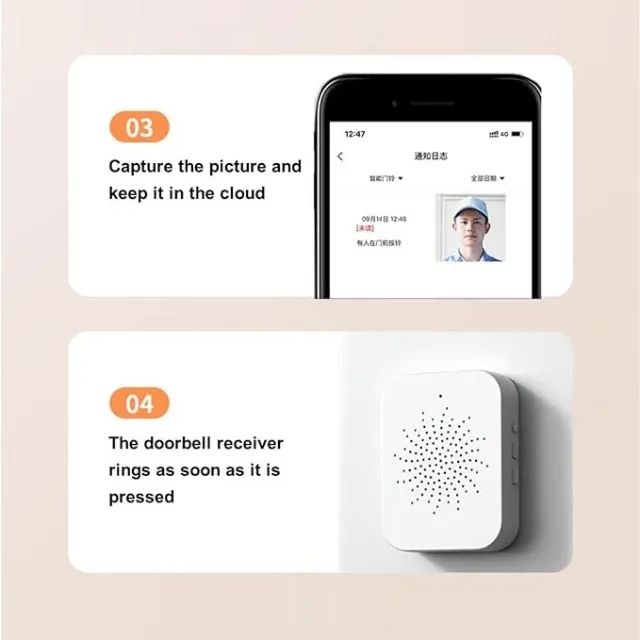 Smart Mini Campainha Inteligente Sem Fio Câmera Wifi - Foto 4