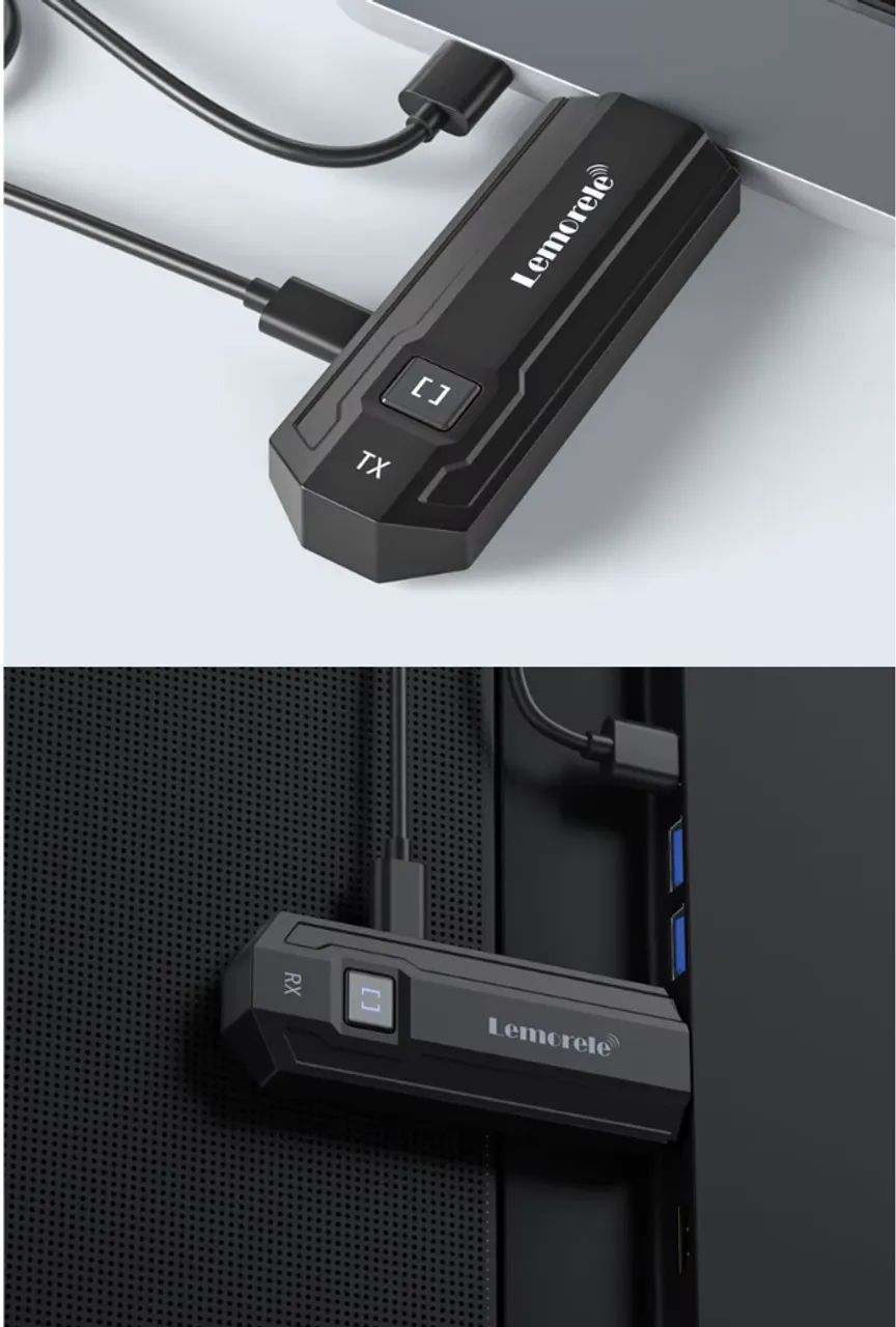 Kit transmissor e receptor vídeo HDMI wireless sem fio 1080p até 50m Lemorele - Foto 2