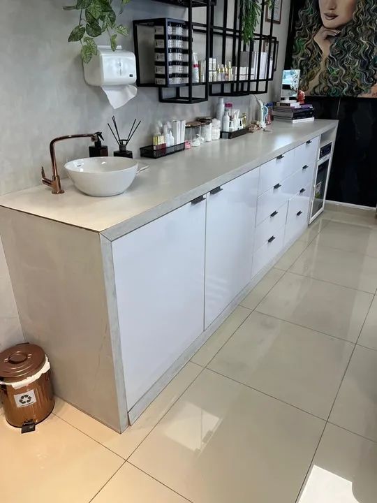 Bancada em MDF para salas de estética