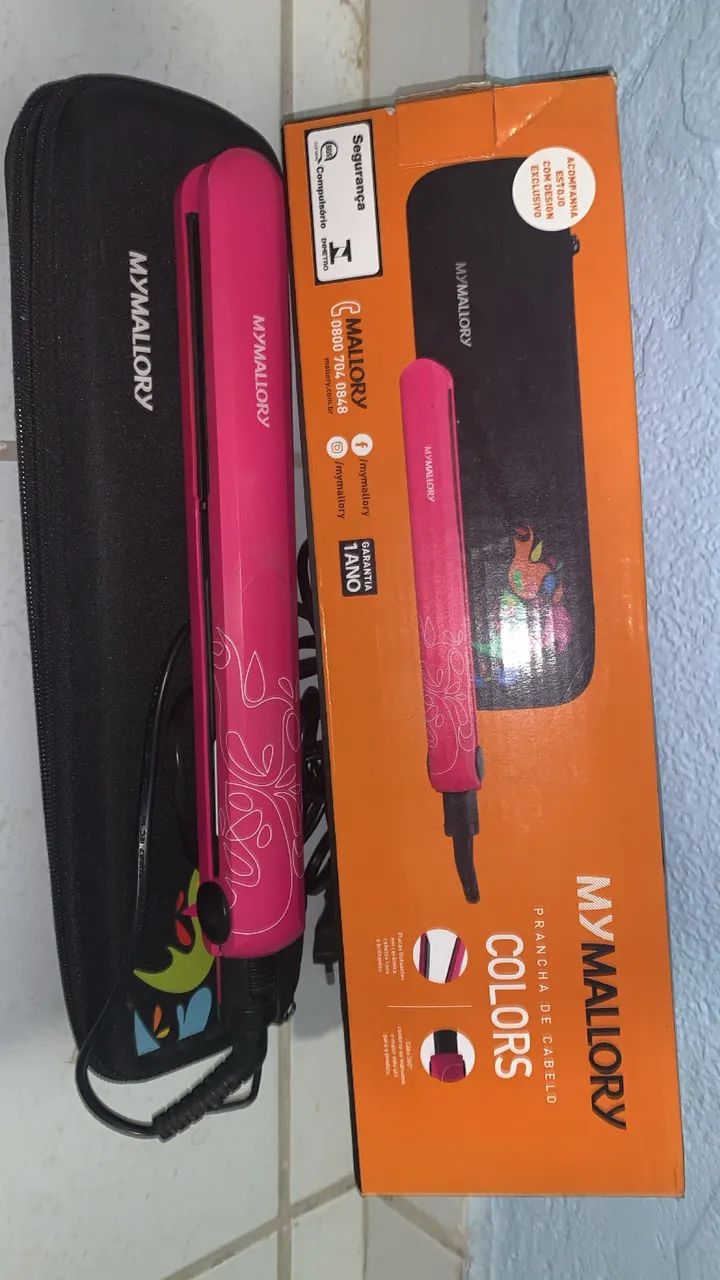 Prancha de cabelo Colors Mallory Rosa
