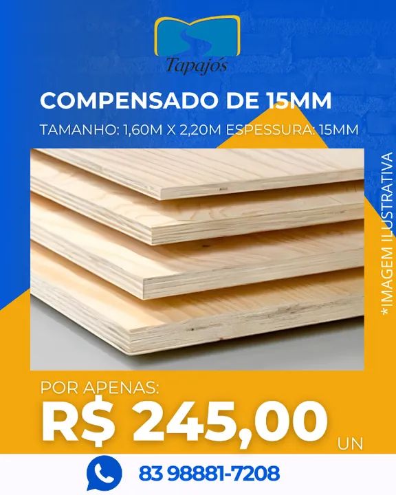 Compensado de 15mm na Tapajós Madeiras