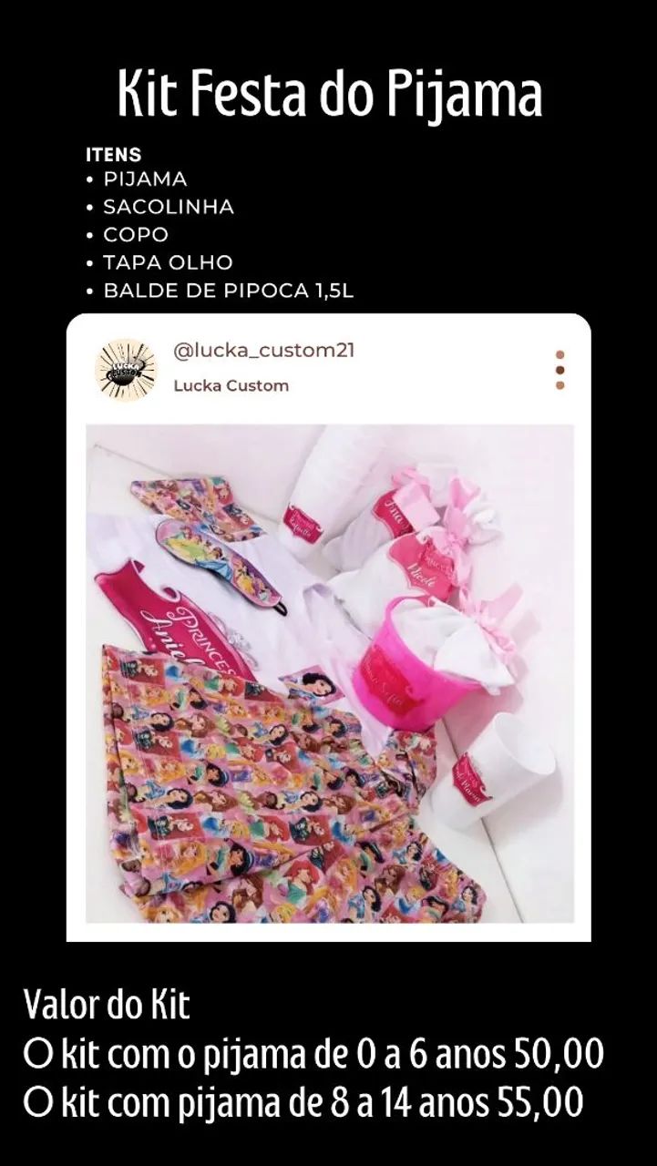 Kit Festa do Pijama  - 0 a 14 anos