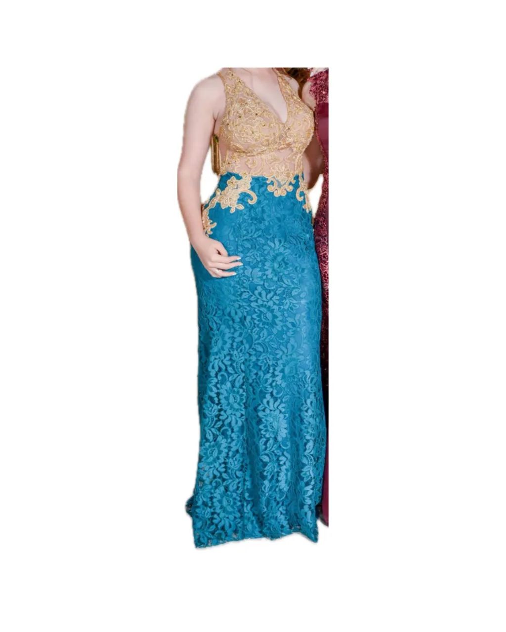 Vestido de Festa com Pedraria e Renda - Foto 2