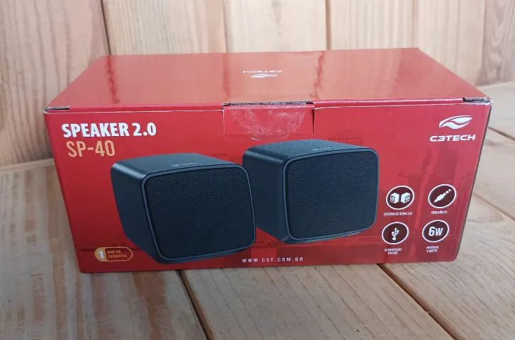 Caixa de Som C3Tech SP-40 - USB, 6W, P2, Nova na Caixa