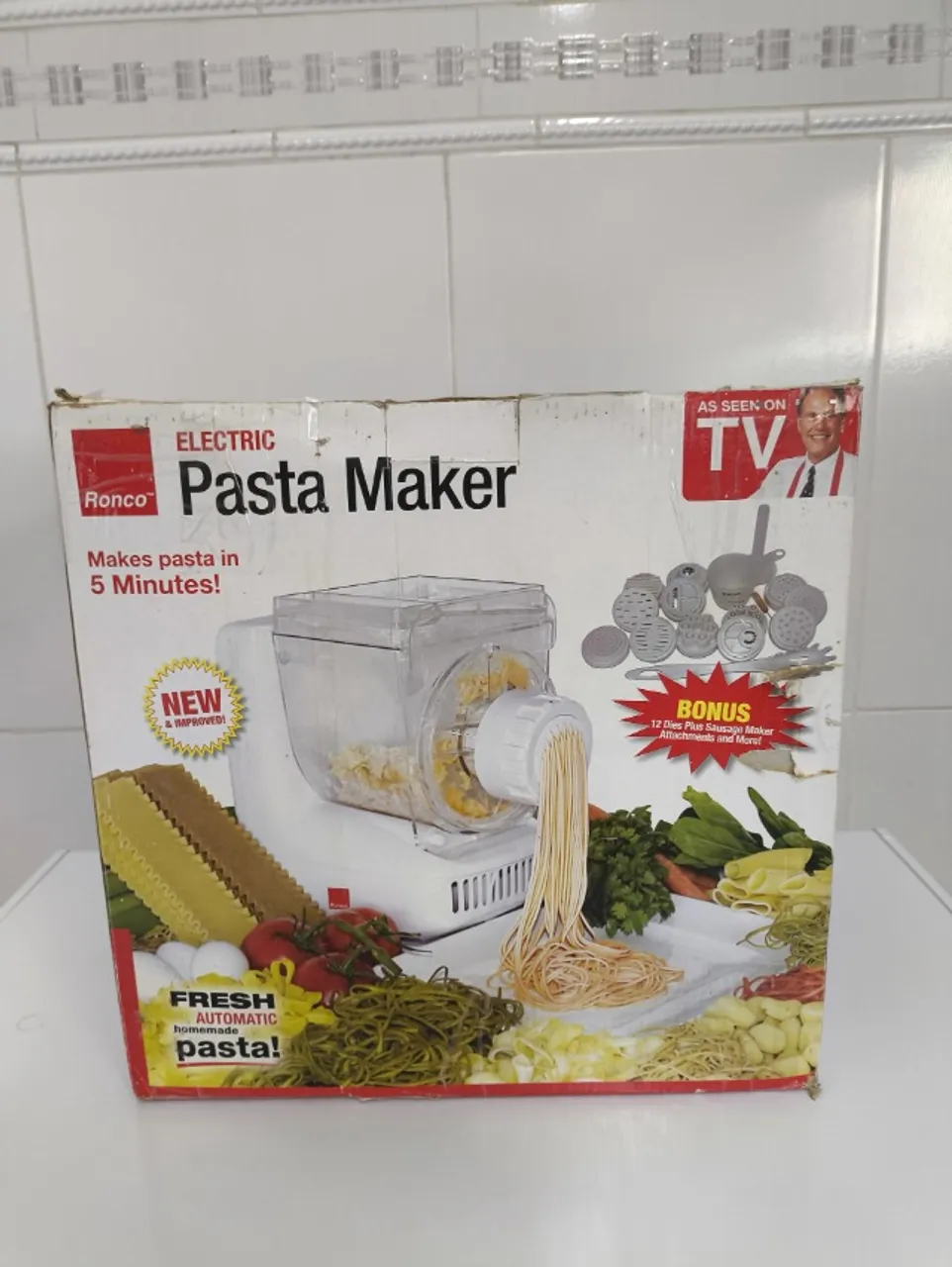 Máquina de Massas Macarrão Biscoitos Embutidos Ronco Pasta Maker 127v Embalagem Original