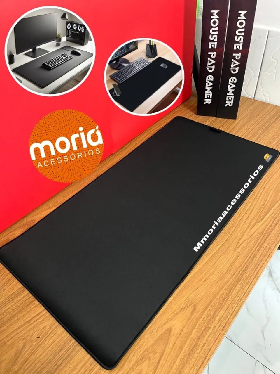 Mousepad Gamer Extra Grande 80x40cm Superfície Preto - Foto 3