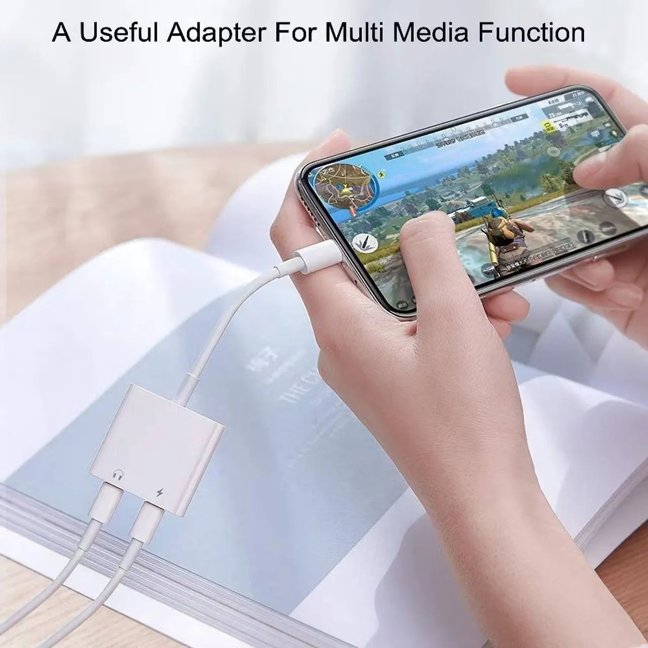 Adaptador USB-C para fone de ouvido e carregamento - Foto 3
