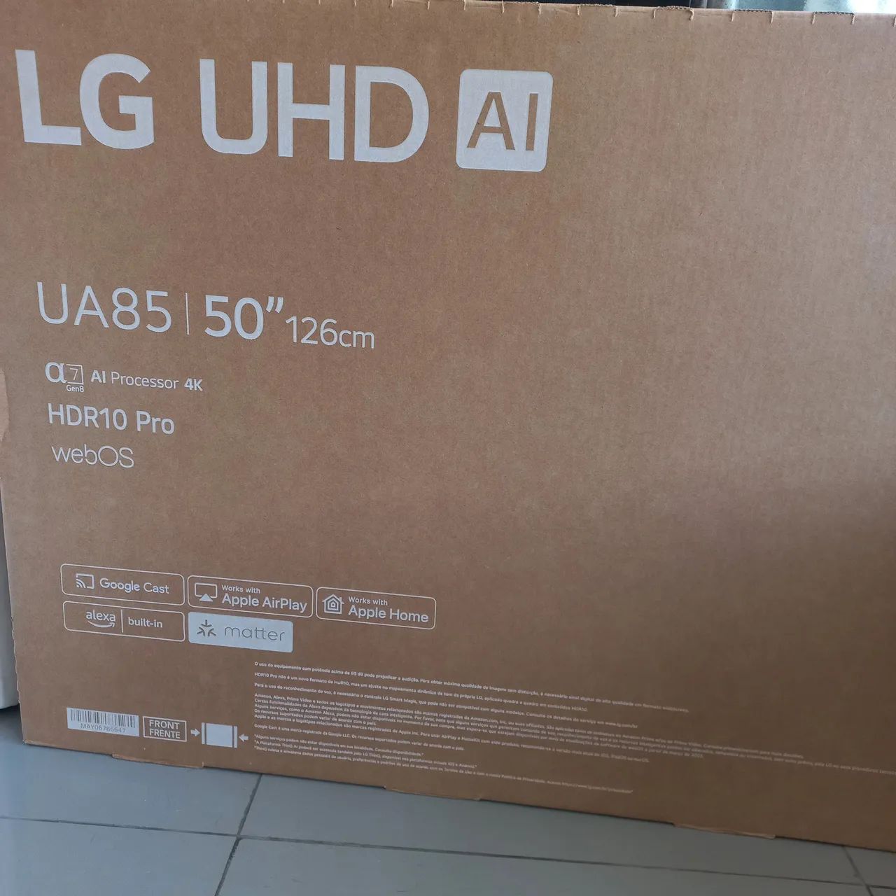 TV nova na caixa LG 50" UHD AI UA85 