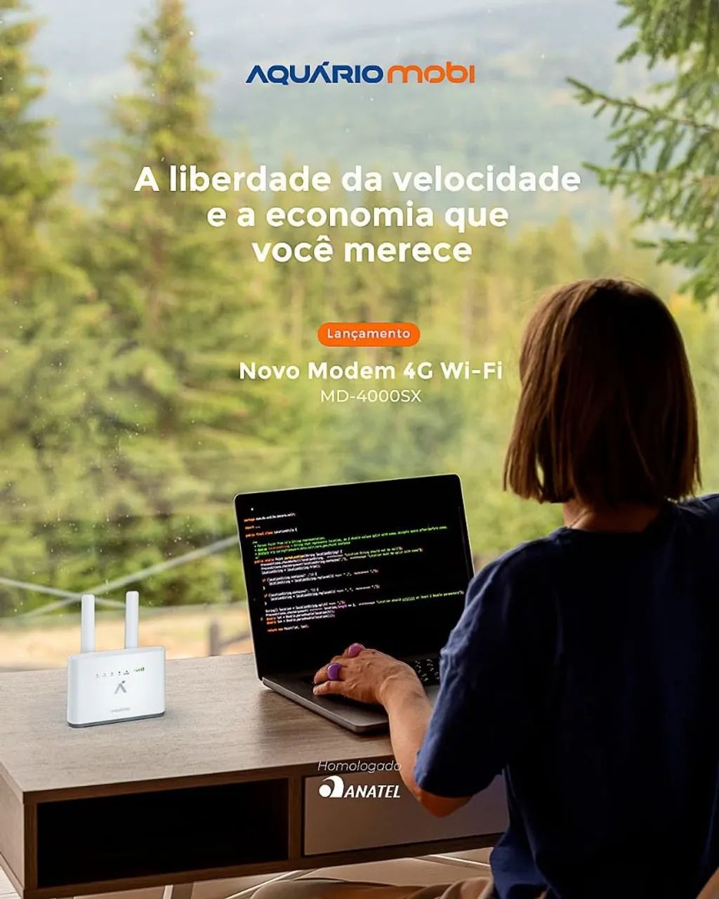 Modem 4G Wi-Fi Aquário Mobi MD-4000SX 