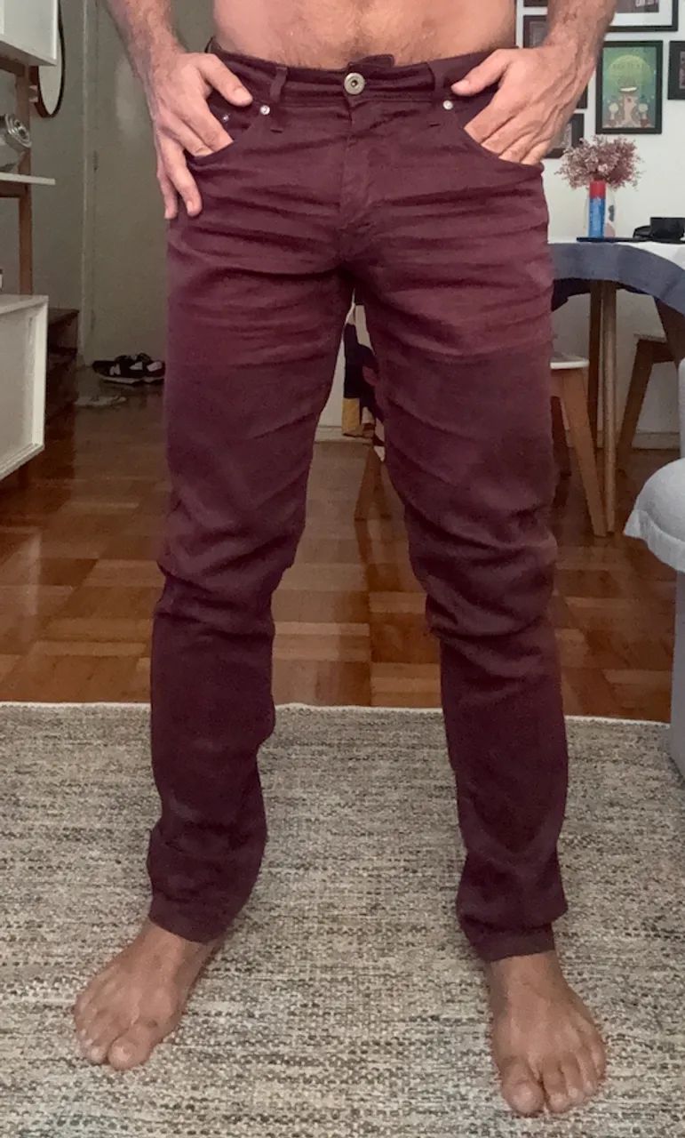 Calça Jeans Roxa Slim - 40 