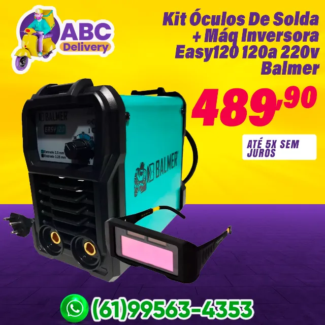 Kit Óculos De Solda + Máq Inversora Easy120 120a 220v Balmer