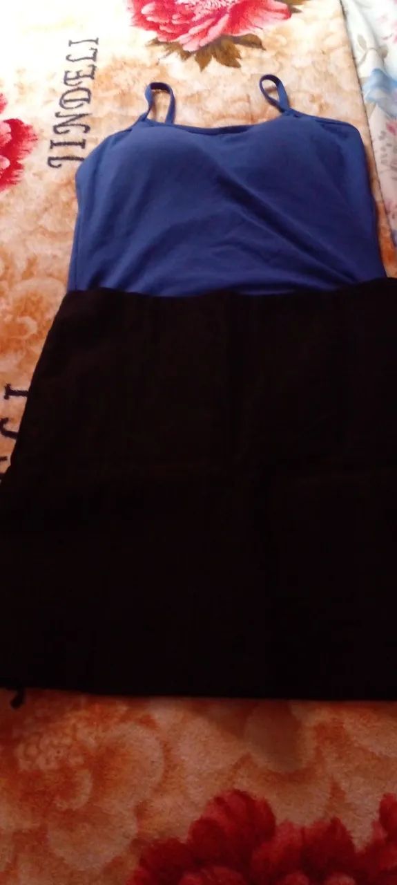 Black Shorts Skirt and Sleeveless Top in Size M, New