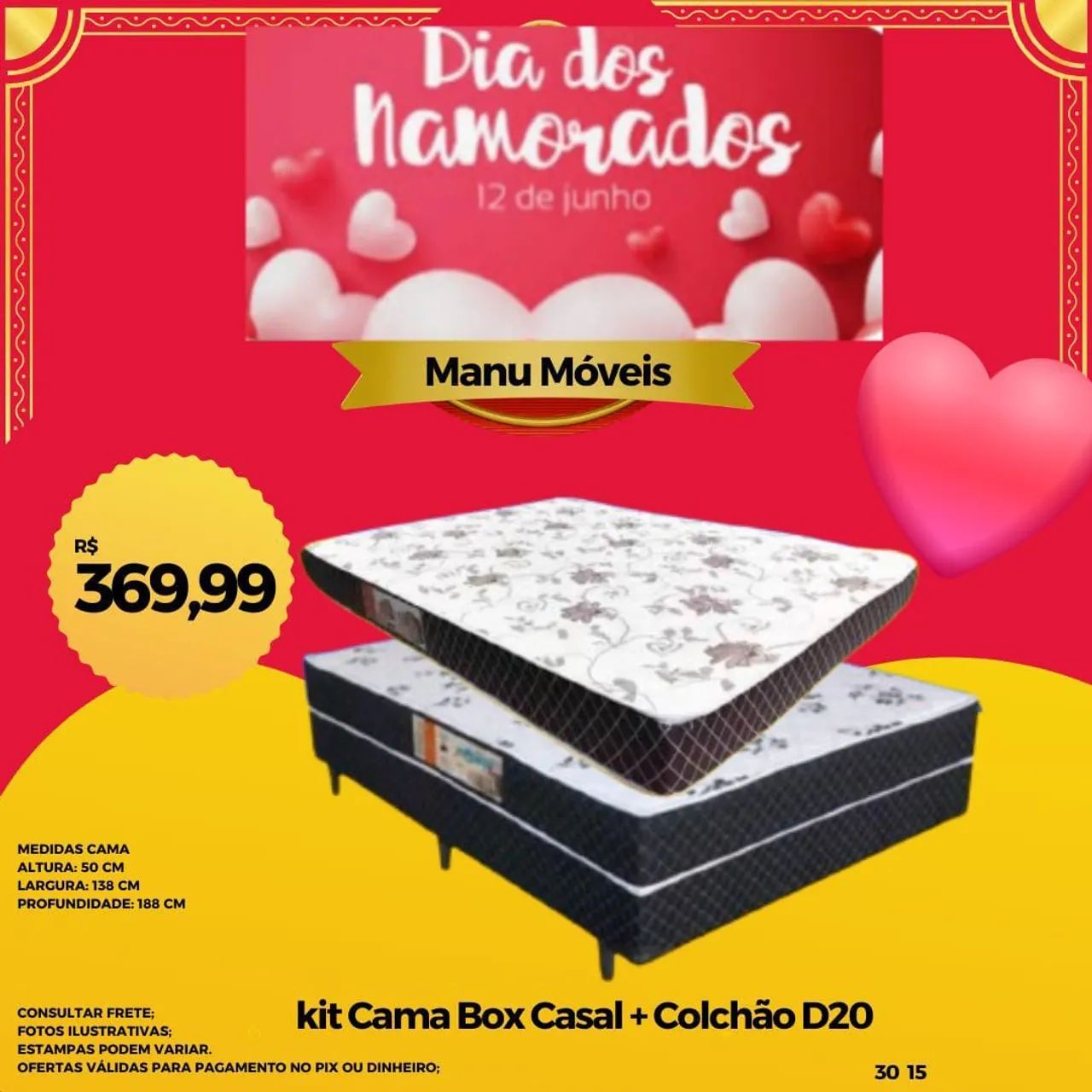 Cama Box Casal Mônaco D28 - R$ 249,99 - Foto 2