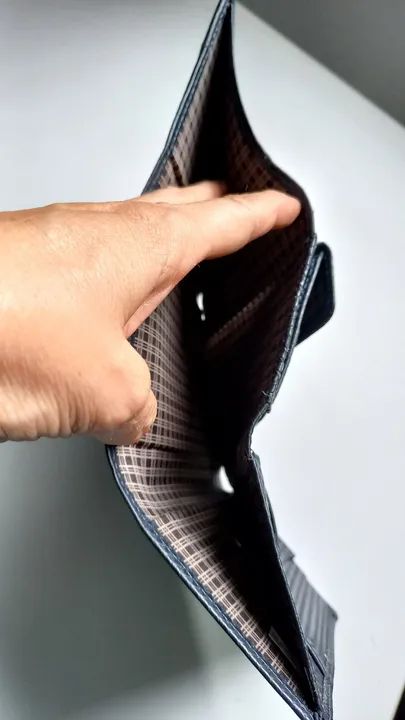 Carteira Feminina em Couro Azul - Foto 3