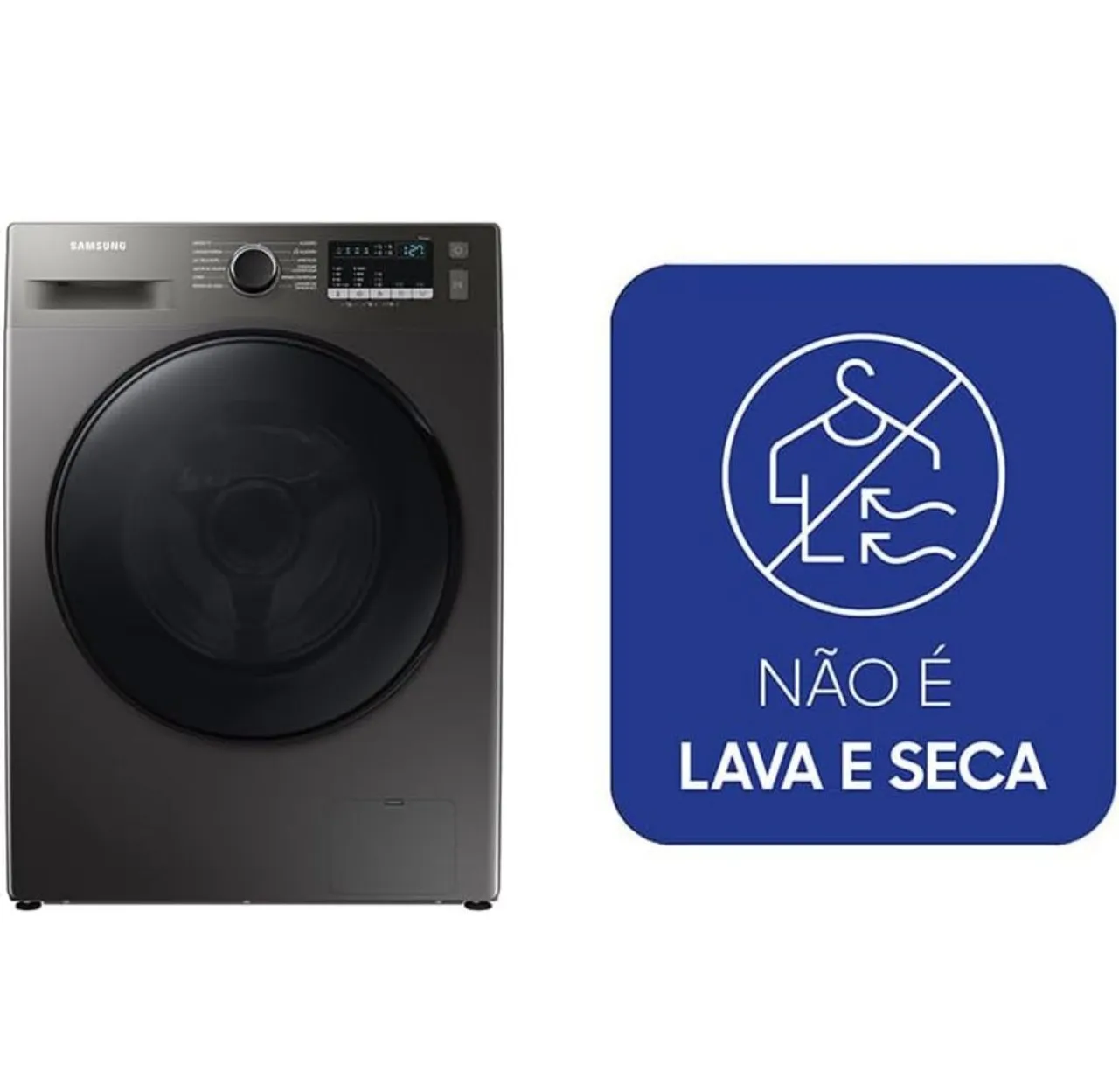 Samsung Lavadora de Roupas Digital Inverter Porta Black WW11T Inox 11kg 127V
